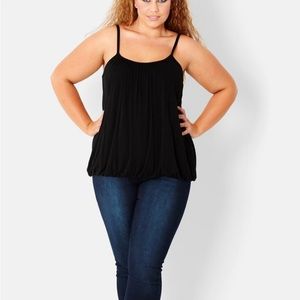 City Chic size 20 black bubble hem spaghetti strap tank